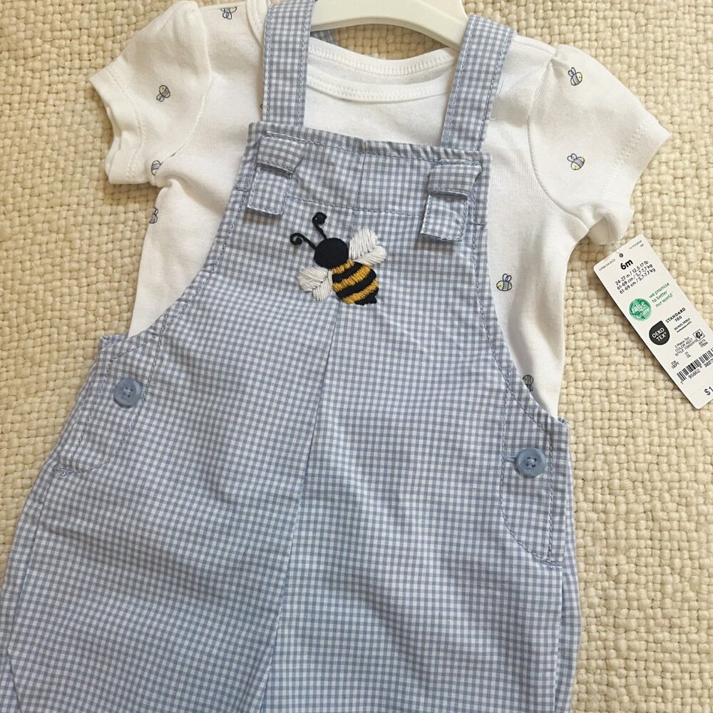 Hand Embroidered Bumble Bee Carter's Romper